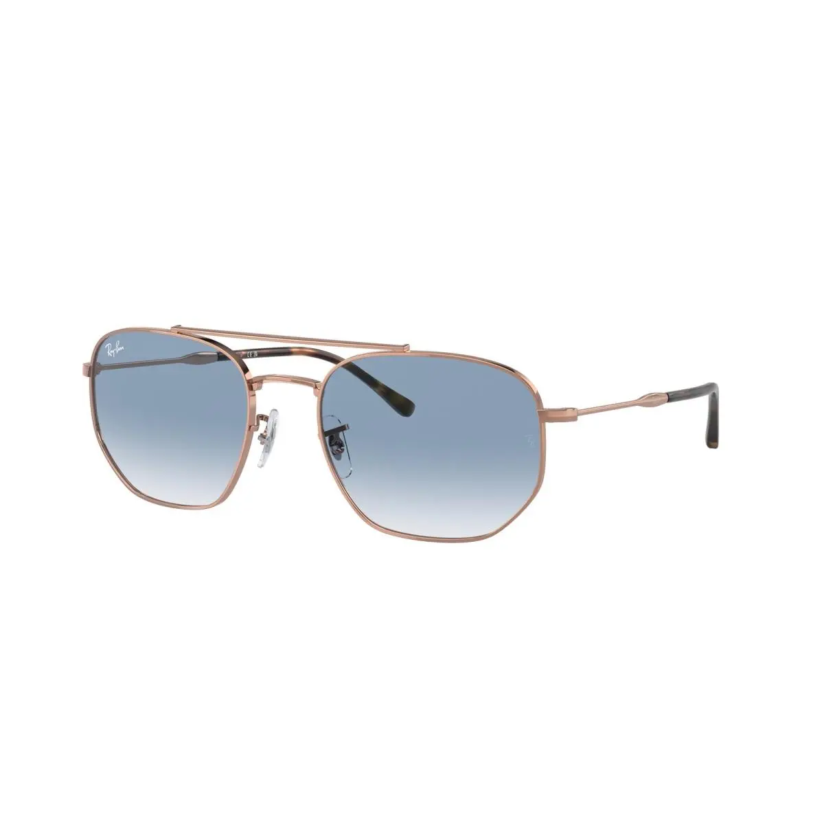 Ray-ban RB 3707 Rose Gold Clear Gradient Blue 92023F Size 57 Sunglasses by Ray-Ban