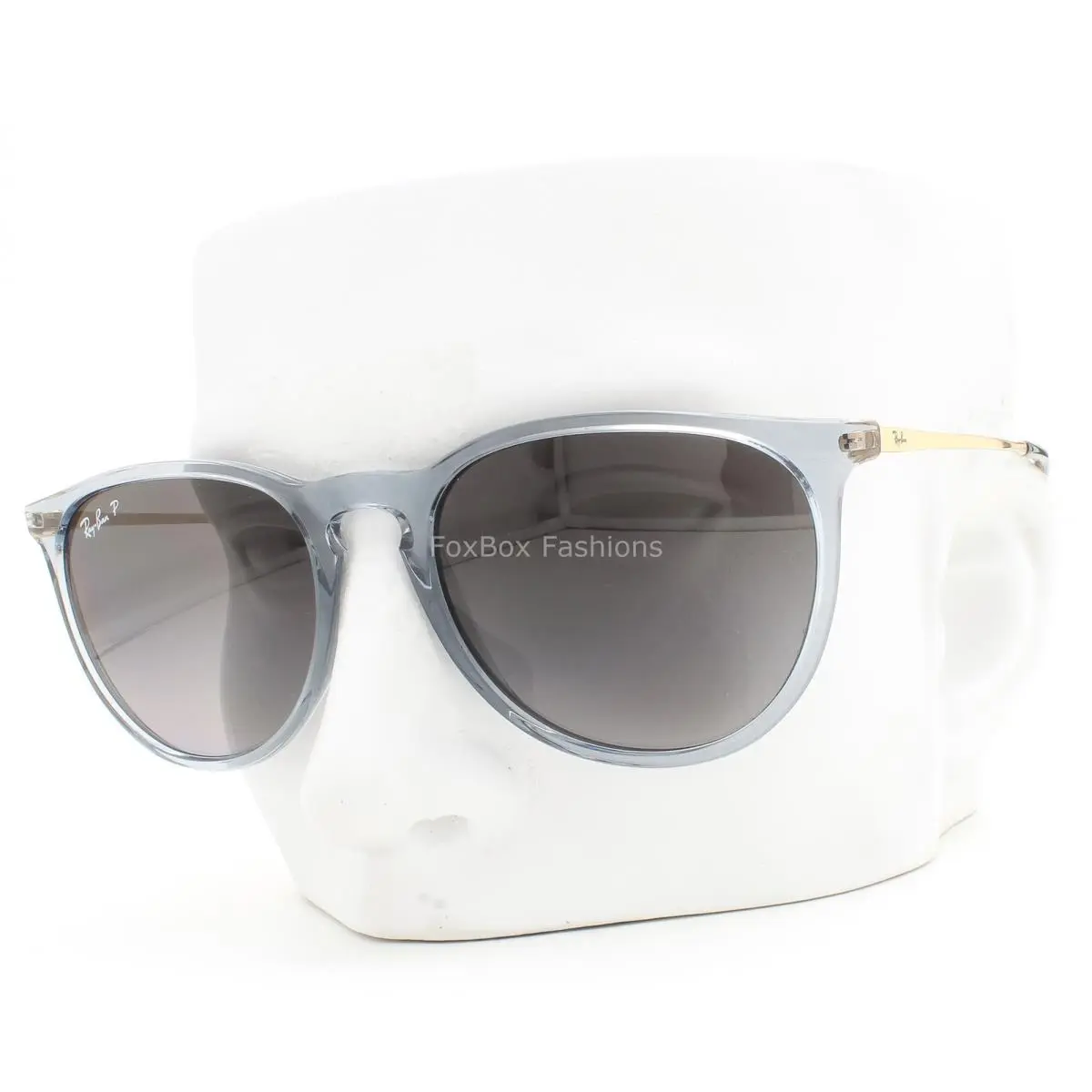 Ray-ban Erika Sunglasses RB 4171 6592/T3 Crystal Gray Blue Polarized with Case