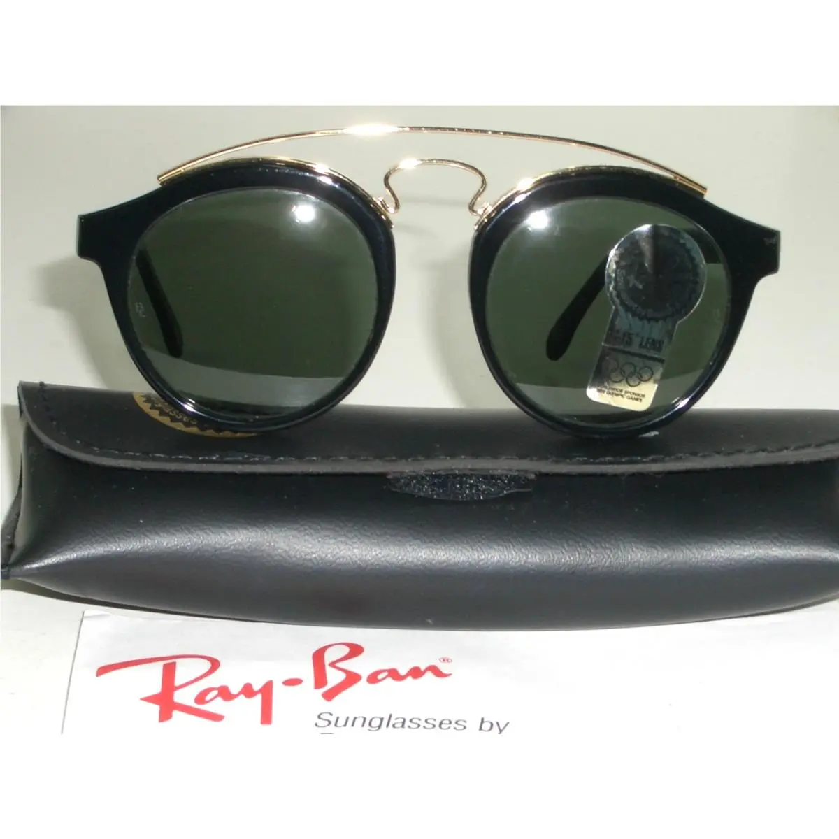 Vintage B L Ray-ban W0932 Glossy Black G15 Small Gatsby Style 4 Sunglasses