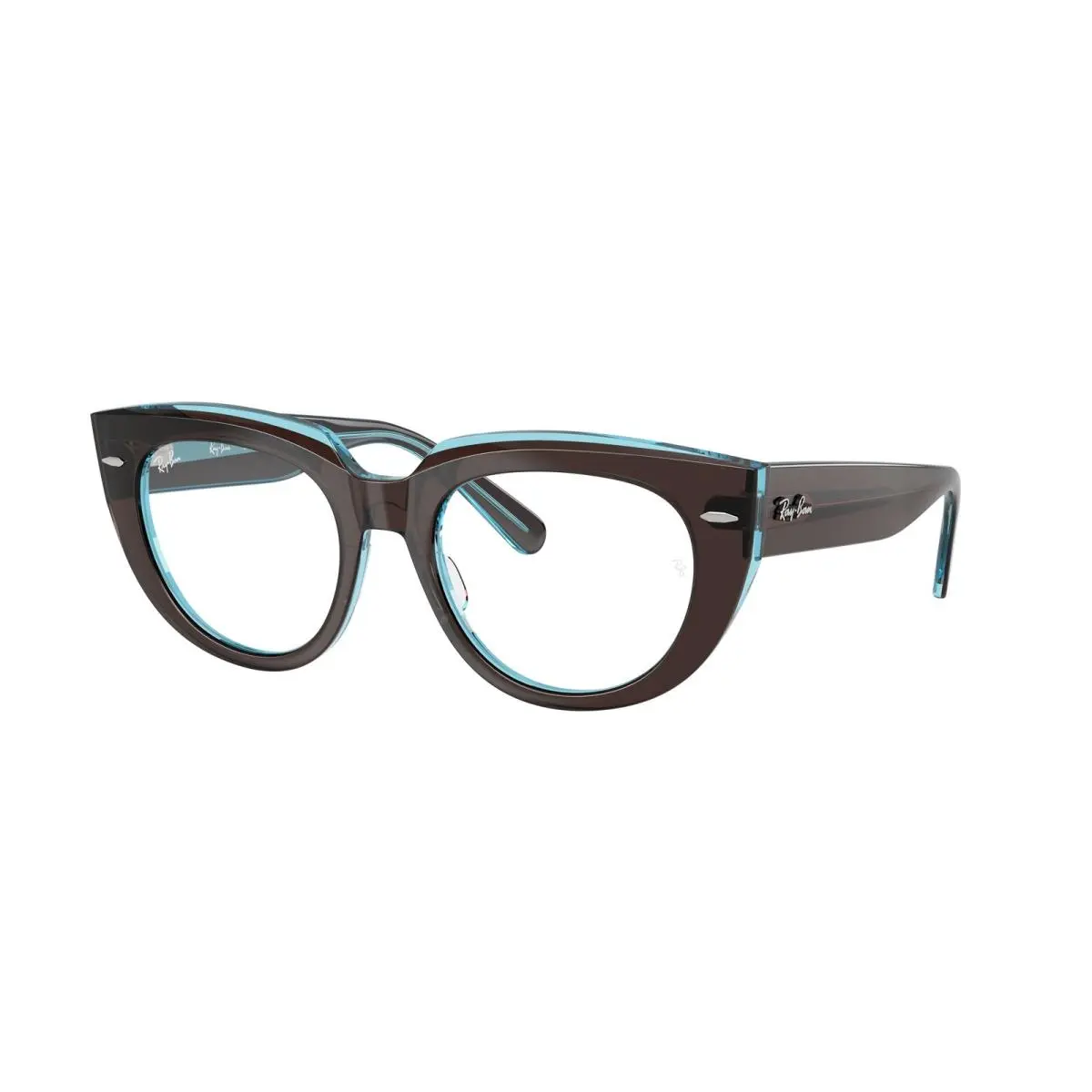 Ray-ban Optical RX 5586 Brown On Transparent Blu 8366 Size 48 Eyeglasses