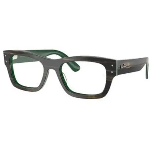 Ray-ban Optical RX 7683 V Striped Green On / Demo Lens 8392 Size 55 Eyeglasses by Ray-Ban