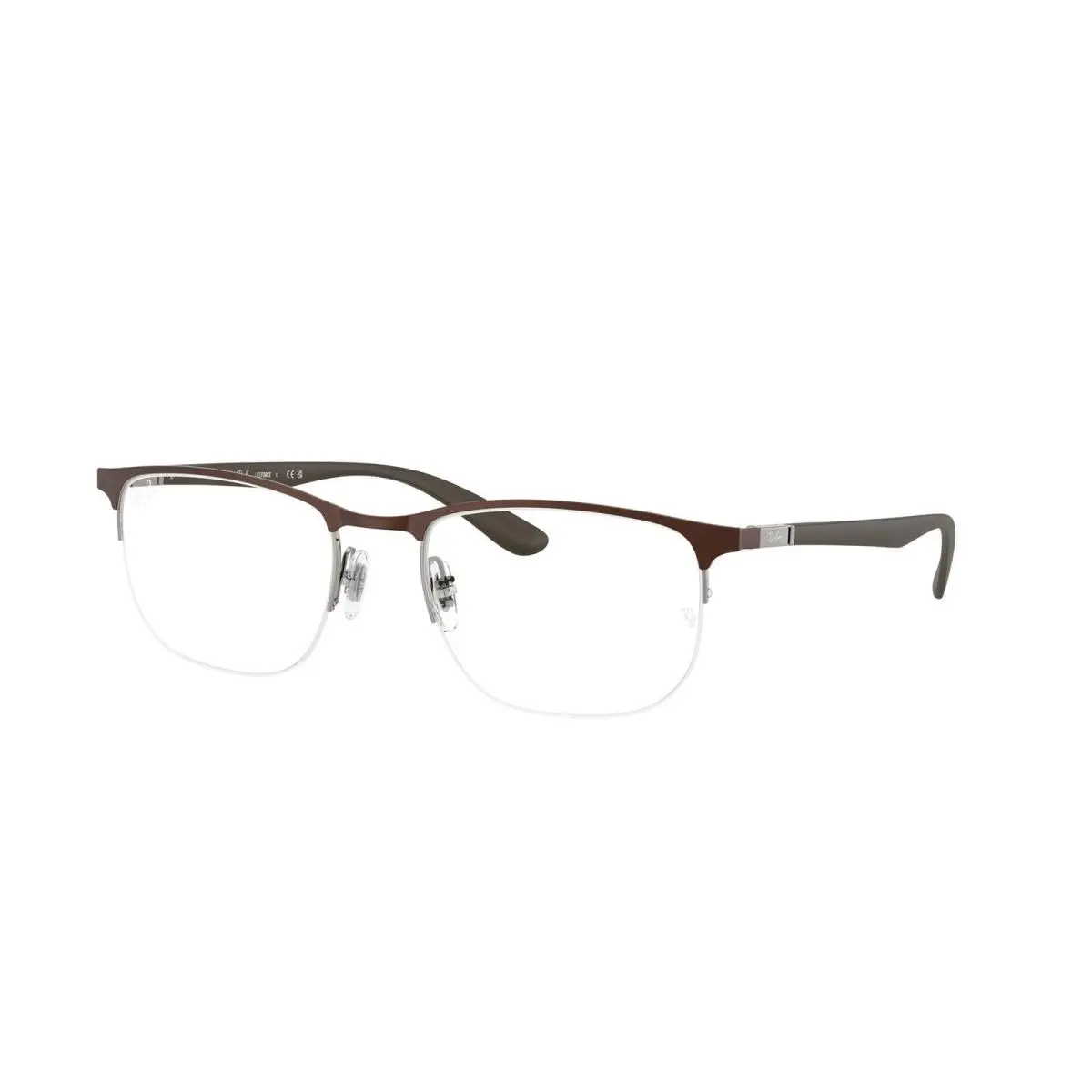 Ray-ban Optical RX 6513 Matte Brown On Gunmetla 3228 Size 53 Eyeglasses by Ray-Ban