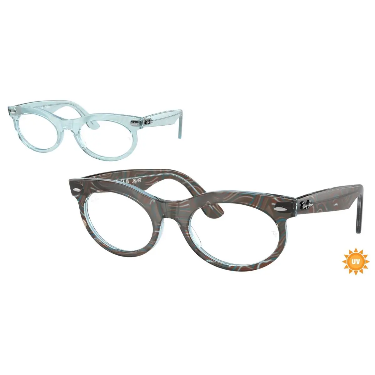 Ray-ban Optical RX 2242 V Wayfarer Oval Photo Waves Azur 8293 Size 50 Eyeglasses by Ray-Ban