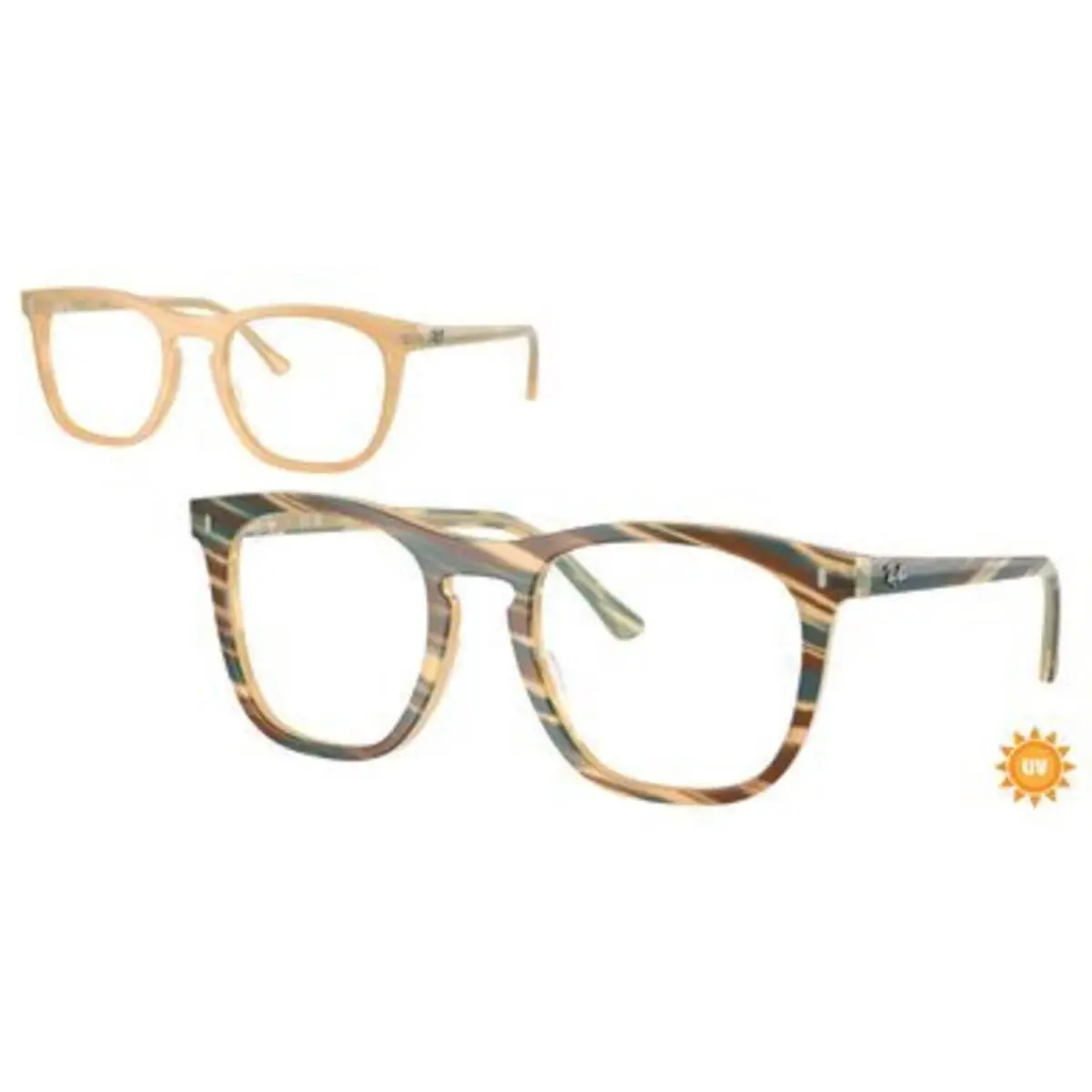 Ray-ban Optical RX 2210 V Photo Striped Brown 8383 Size 51 Eyeglasses