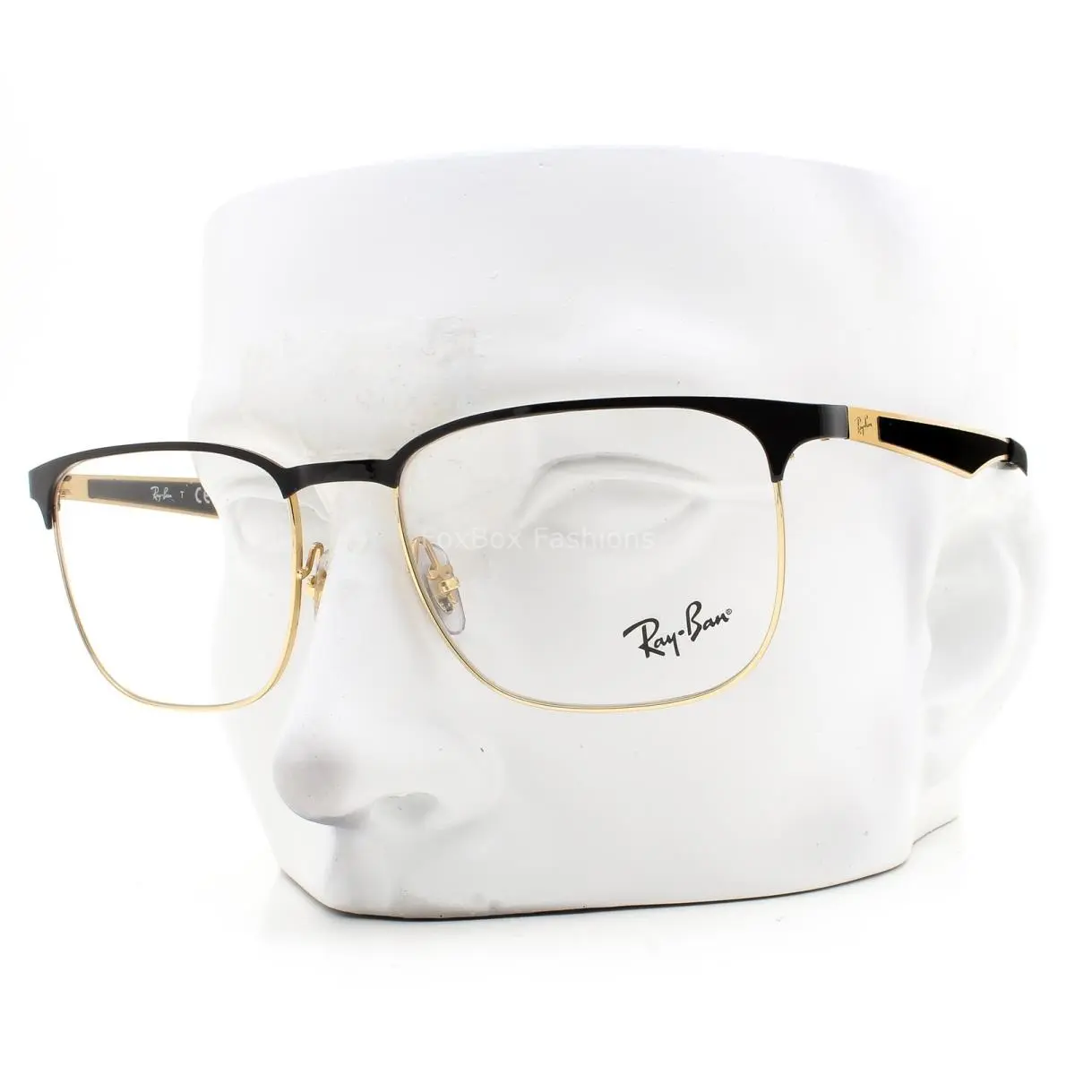 Ray-ban Eyeglasses RB6363 2890 Glasses Shiny Black on Arista Gold 54mm with Case by Ray-Ban