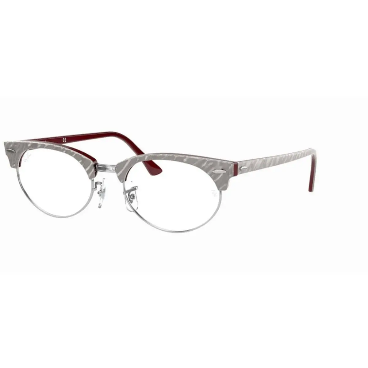 Ray-ban Optical RX 3946 V Wrinkled Grey On Bordeaux 8050 Size 52 Eyeglasses