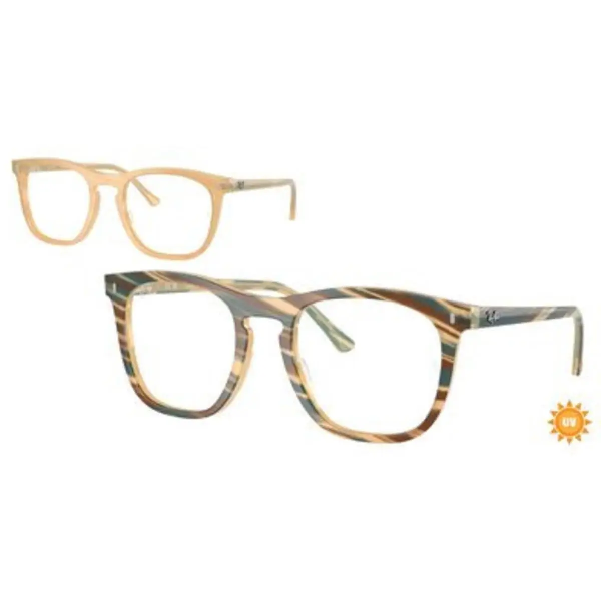 Ray-ban Optical RX 2210 VF Photo Striped Brown 8383 Size 53 Eyeglasses by Ray-Ban