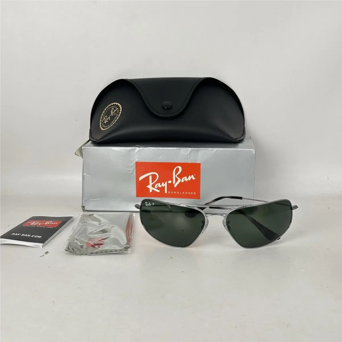 Ray Ban Mens Irregular Double Bridge Polarized Sunglasses RB3780 Gunmetal/green