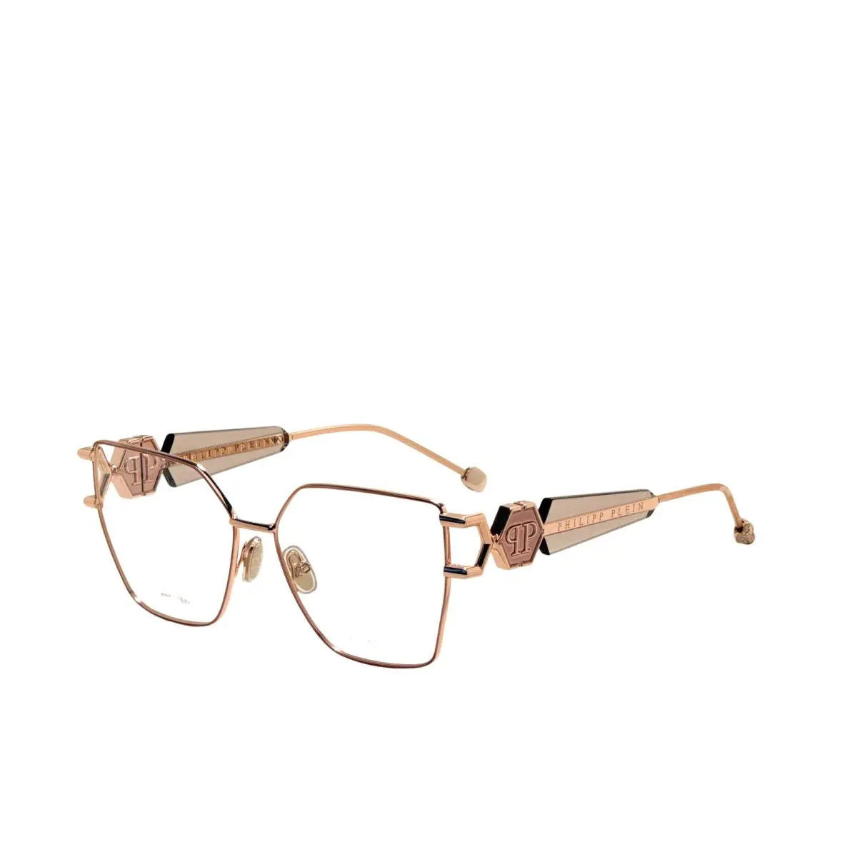 Women`s 57mm Shiny Copper Gold Opticals VPP166S5702AM by Philipp Plein
