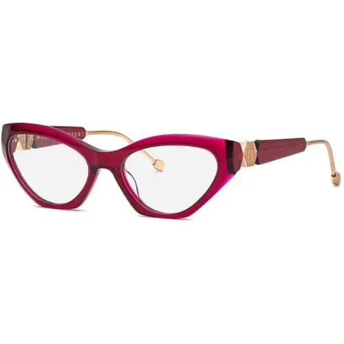 Designer Cat Eye Eyeglasses Vpp 069 S 09wf Crystal Berry Red 55mm by Philipp Plein