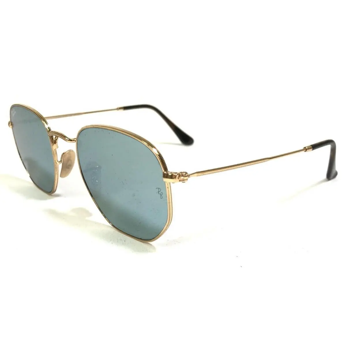 Ray-ban Sunglasses RB3548-N 001/30 Gold Round Frames with Teal Mirrored Lenses