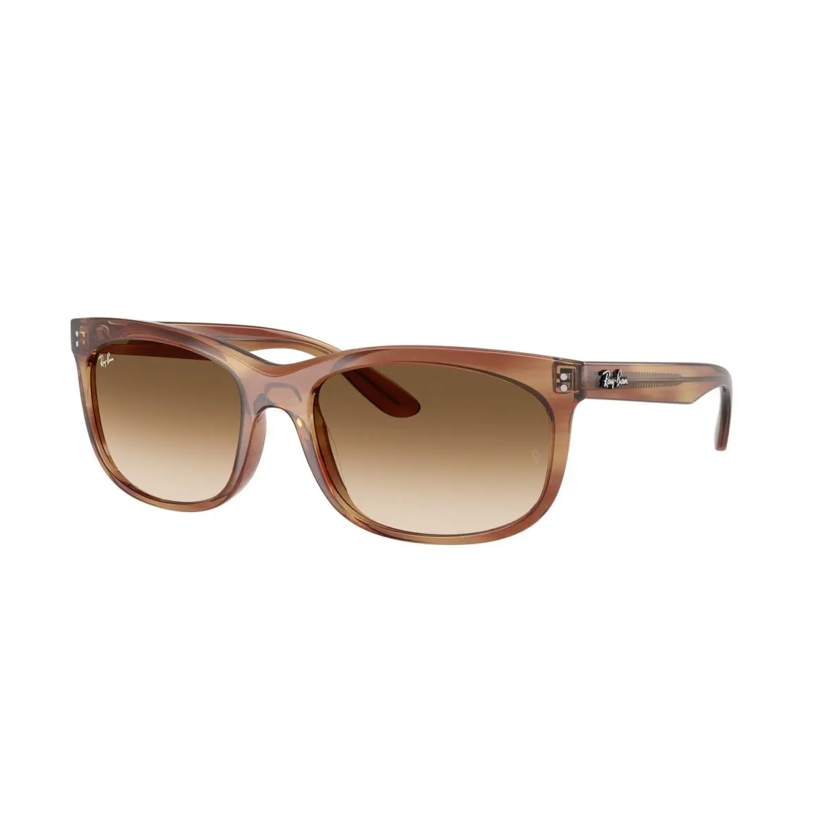 Ray-ban RB 2389 Striped Brown / Clear Gradient 140351 Size 57 Sunglasses by Ray-Ban
