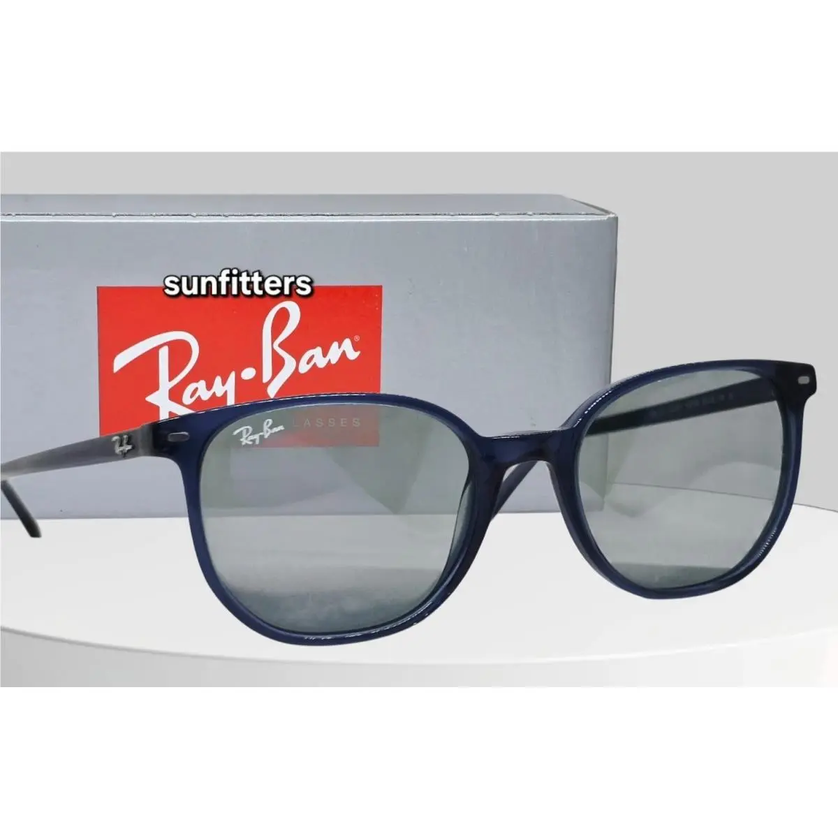 Ray Ban Elliot Transparent Blue/blue RB2197 143762 52 Sunglasses