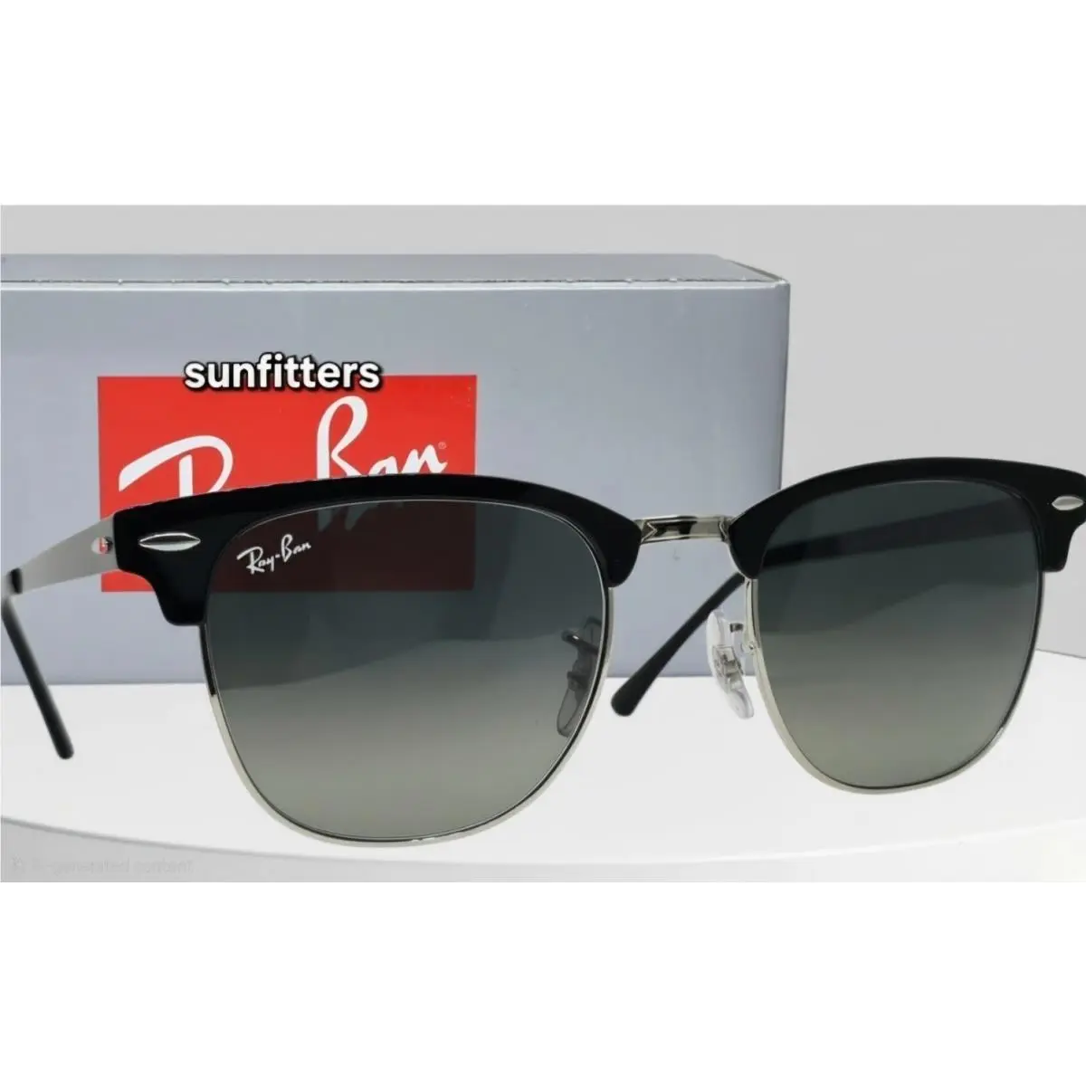 Ray Ban Clubmaster Metal Matte Black/grey Gradient RB3716 900471 51 Sunglasses