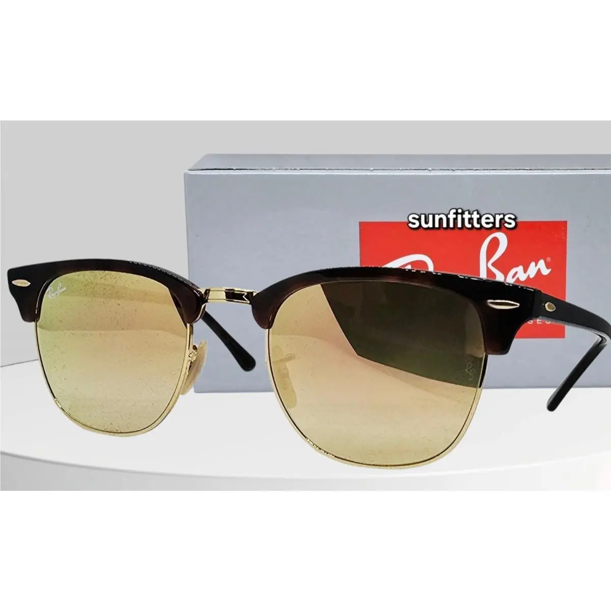 Ray Ban Clubmaster Havana/pink Flash Gradient RB3016 990/7O 51 Sunglasses