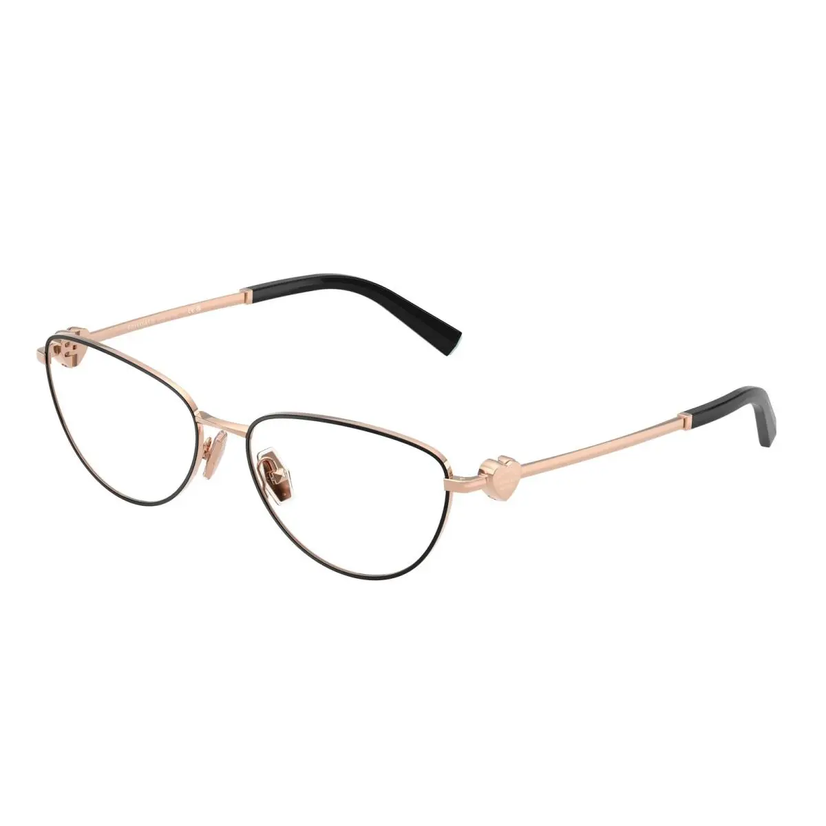 Tiffany TF 1164 B Black On Rose Gold / Demo Lens 6105 Size 54 Eyeglasses by Tiffany & Co.