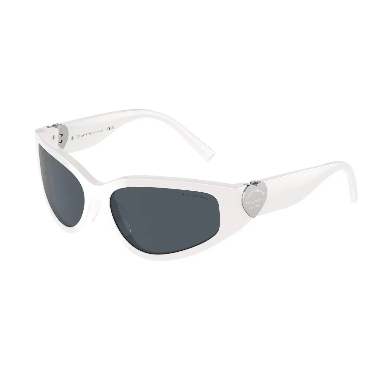 Tiffany TF 4217 Bright White Dark Grey 839287 Size 59 Sunglasses by Tiffany & Co.
