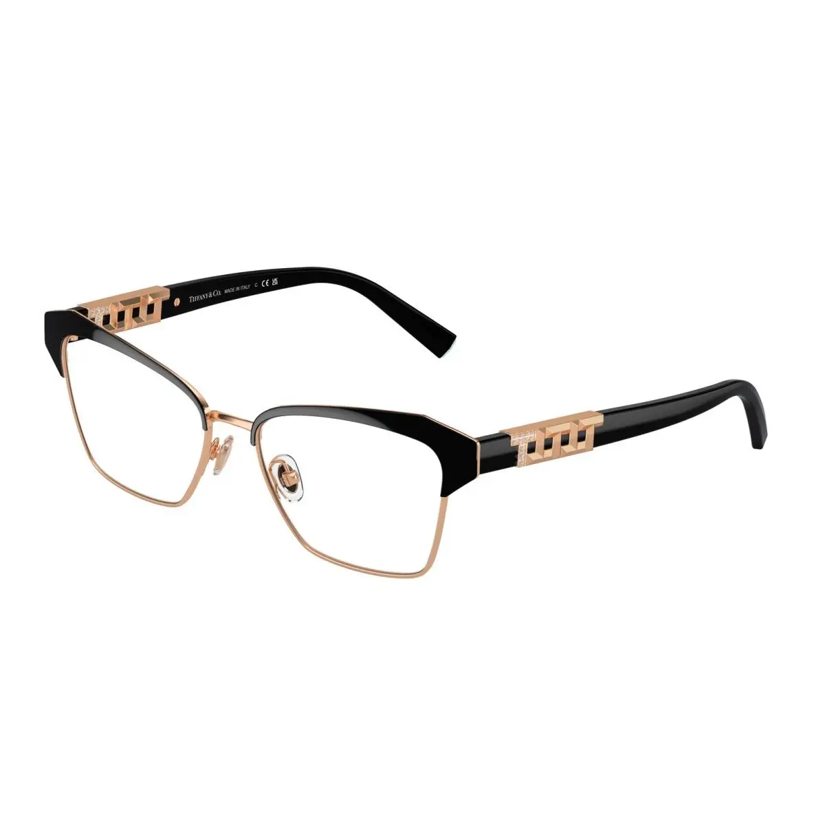Tiffany TF 1156 B Black On Rubedo Plated 6105 Size 53 Eyeglasses by Tiffany & Co.