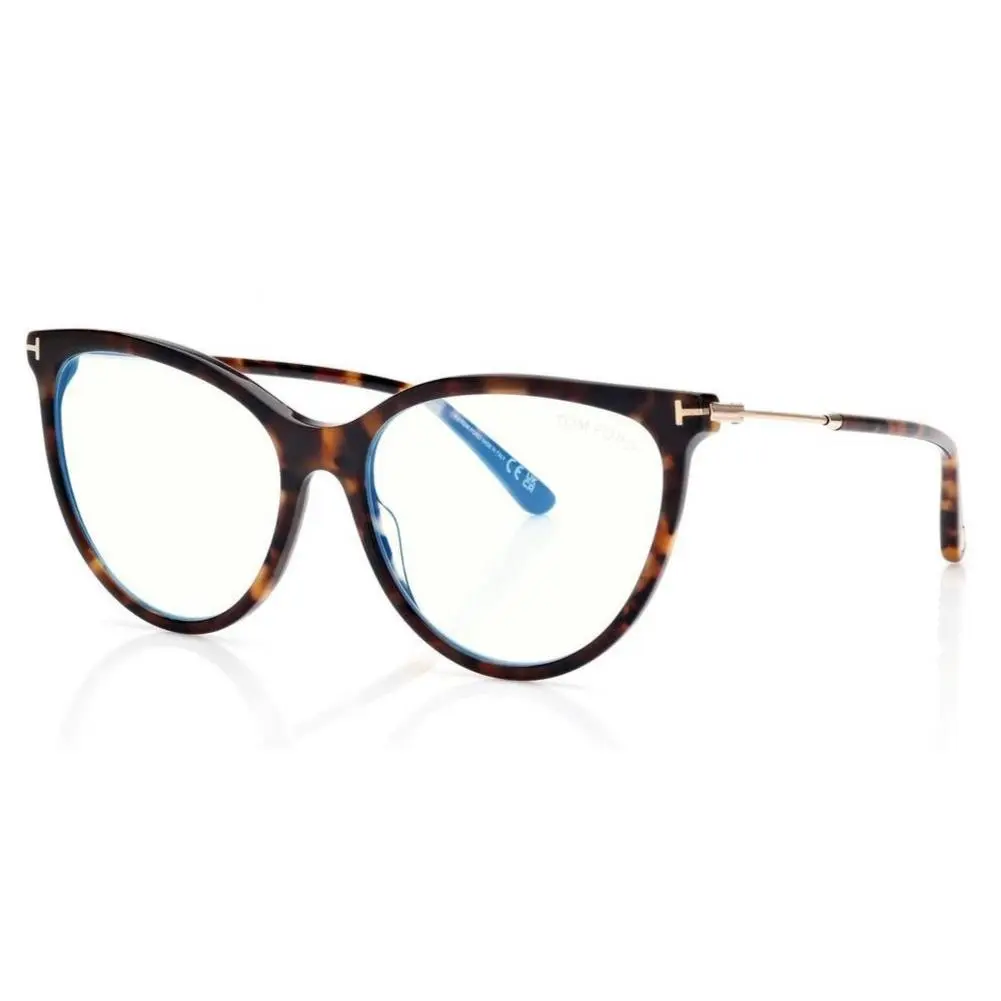Eyeglasses TF5994-B 052 Shiny Havana with Gold Temple 56-16 by Tom Ford