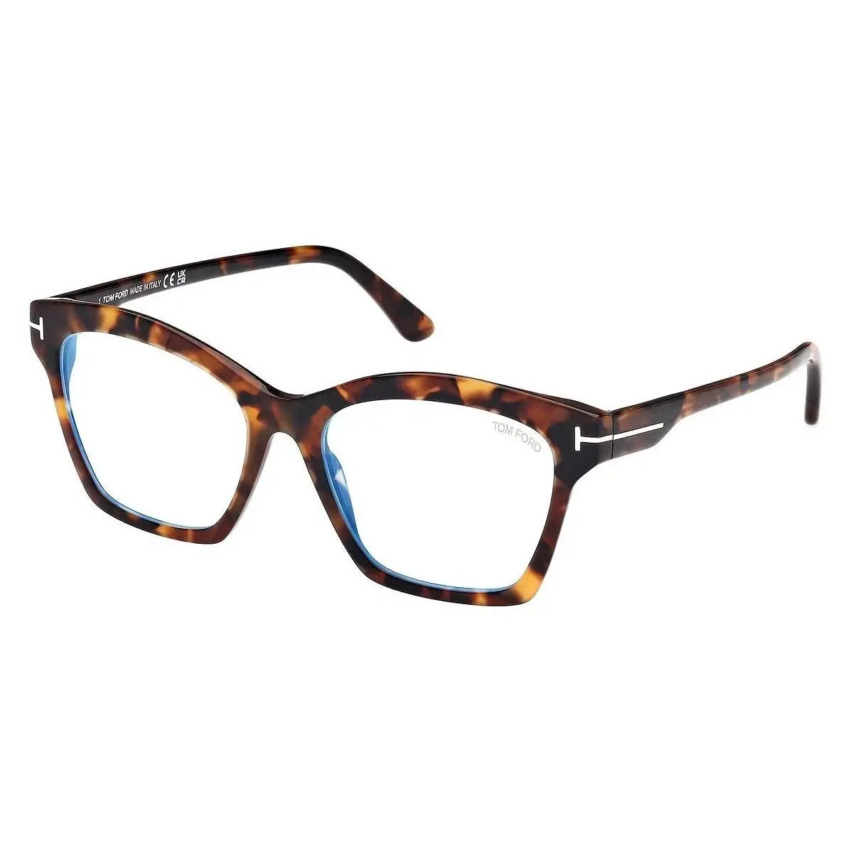 Eyeglasses TF5965-B 052 Shiny Havana with Gold Accents 53-17 by Tom Ford