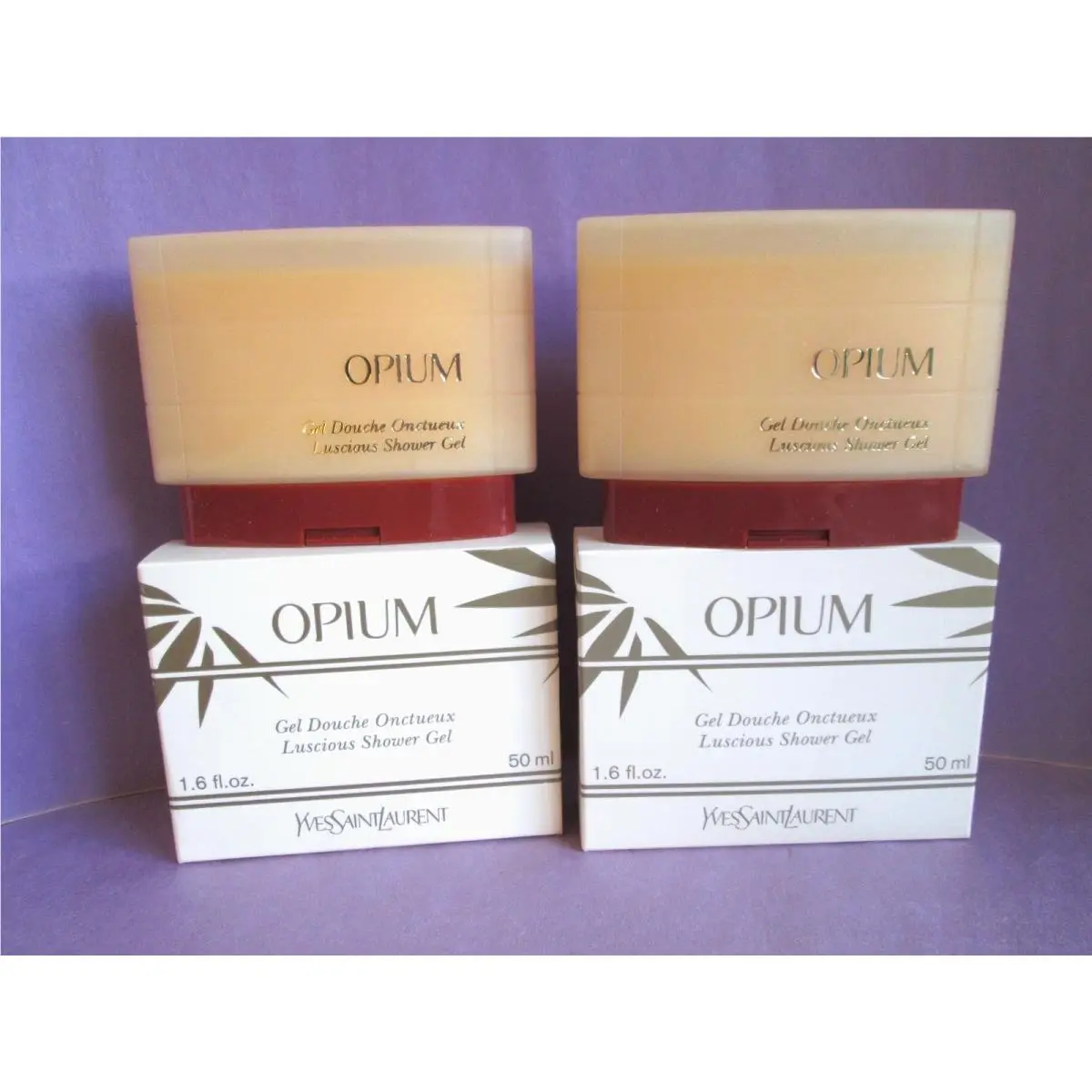 Yves Saint Laurent Set of 2 Opium Luscious Vintage Perfume Shower Gel 1.6 oz 50 ml Each Ysl
