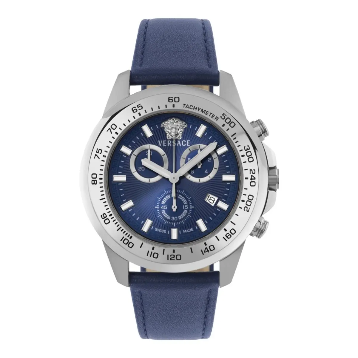 Versace Mens Stainless Steel 45mm Strap Fashion Watch