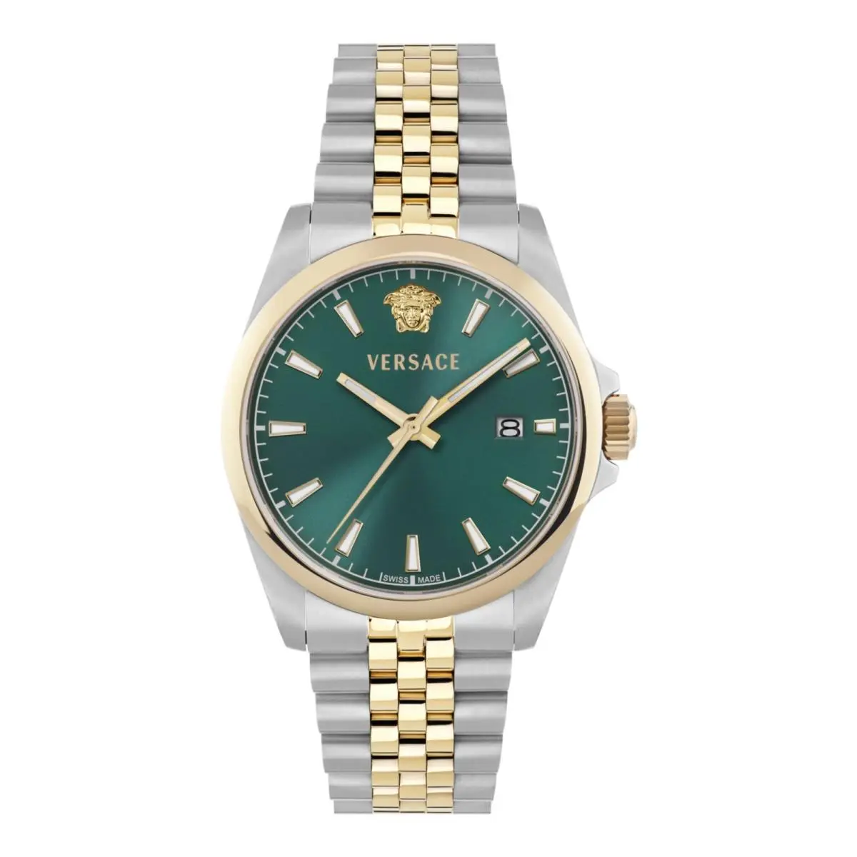 Versace Mens Two Tone 40mm Bracelet Fashion Watch
