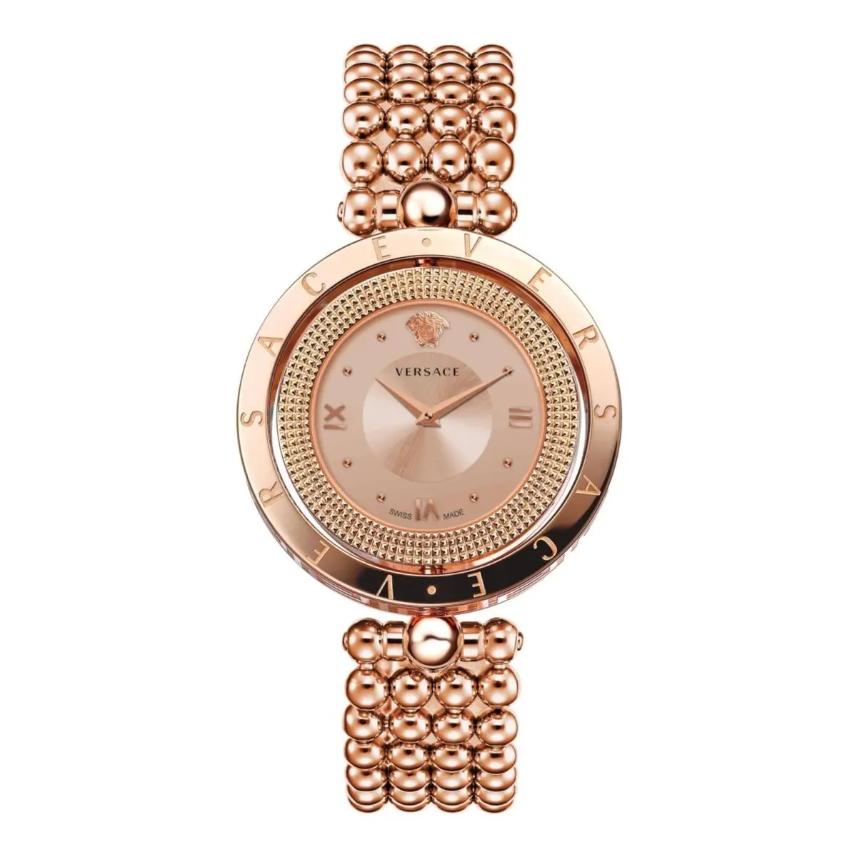 Versace Womens Rose Gold 25mm Bracelet Fashion Watch