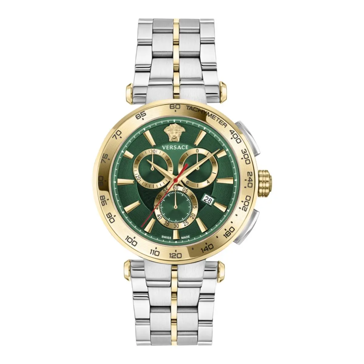 Versace Mens Two Tone 45mm Bracelet Fashion Watch
