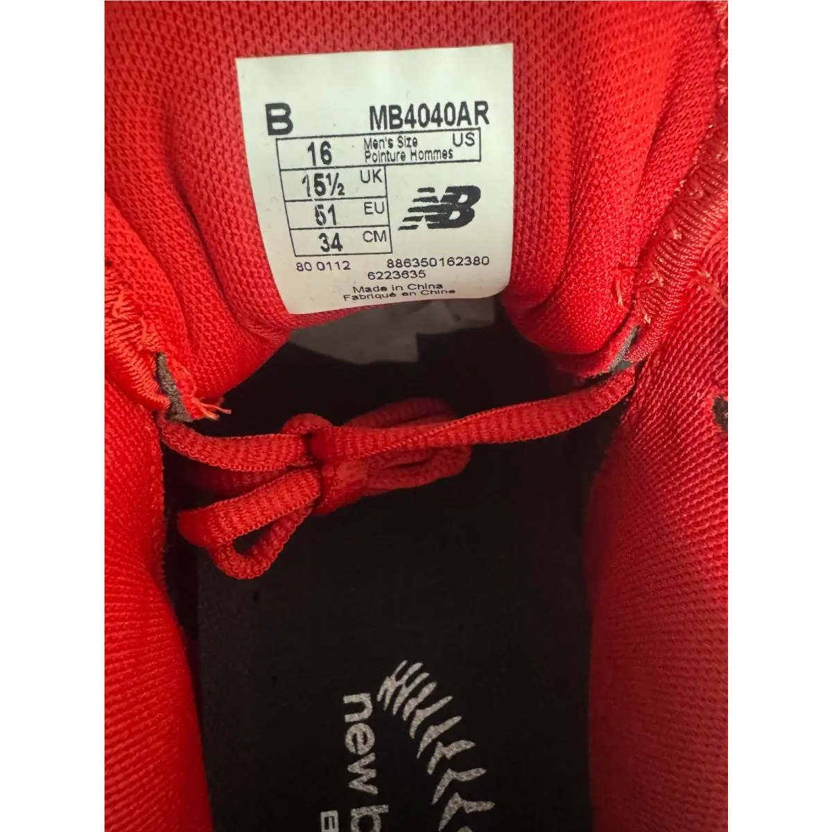 New Balance shoes - MB4040AR - MB4040AR - Red & White (UPC: 886350162380) 5