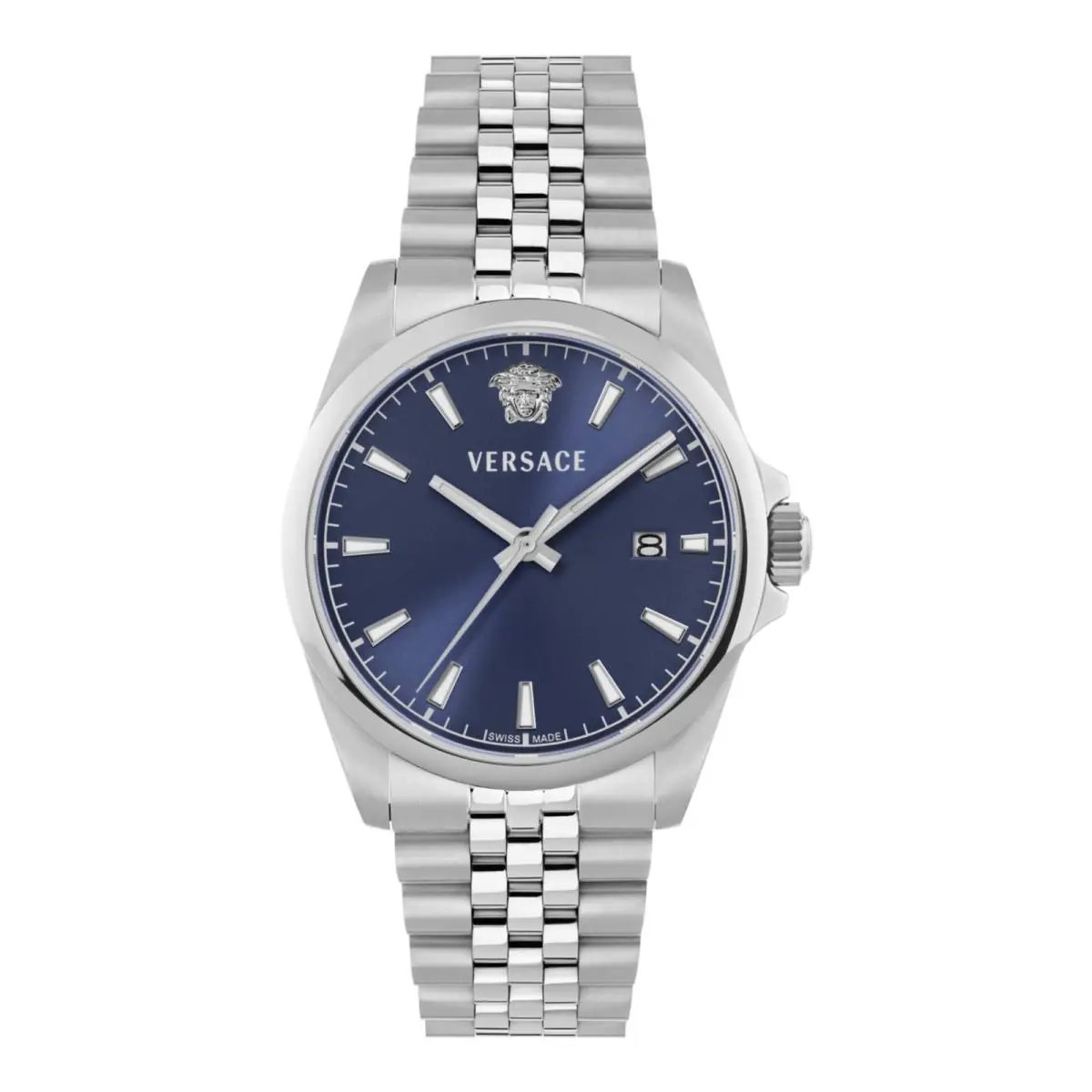 Versace Mens Stainless Steel 40mm Bracelet Fashion Watch