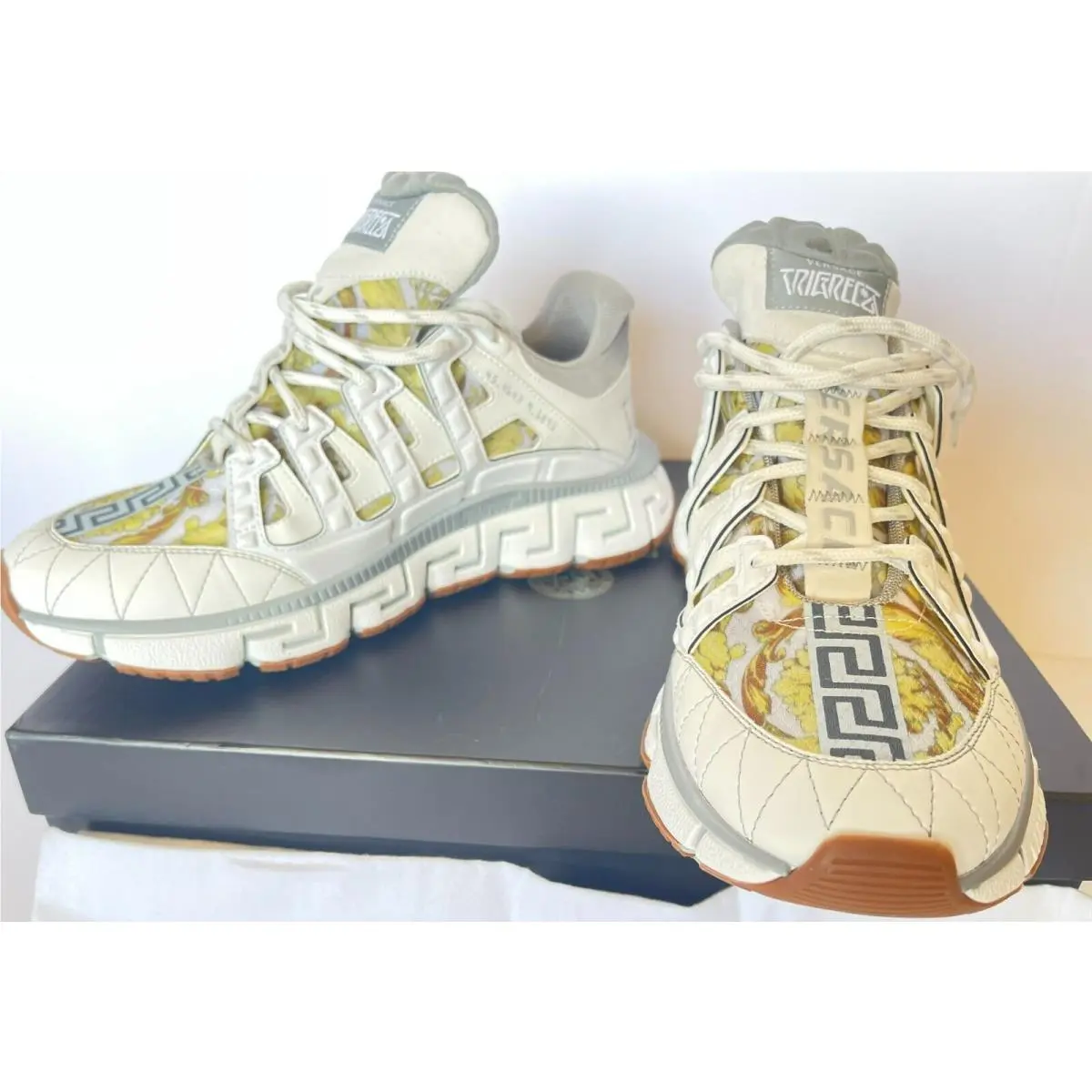 Versace Trigreca Barocco Printed Low-top Trainer Sneakers Women 41/ US 11