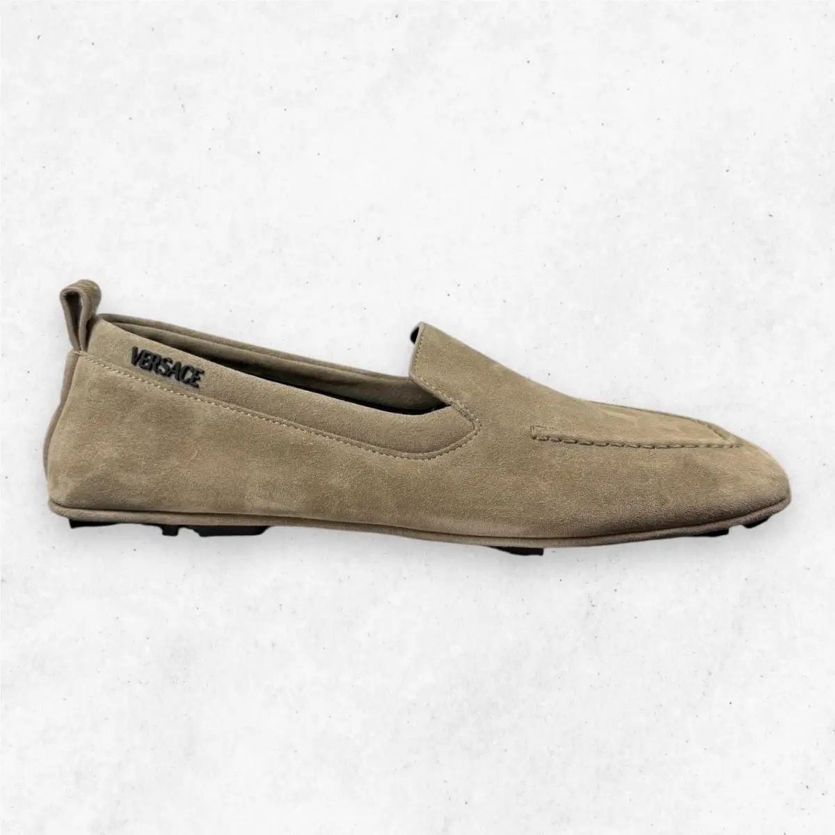 Versace Villa Suede Driving Greca Shoes Loafers Moccasins Men`s Size 44