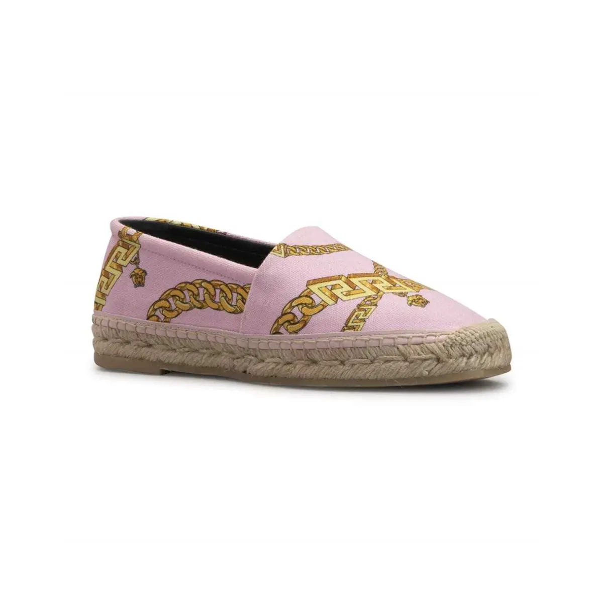 Versace Chain-print Cotton Espadrille Loafers Flats Eur 38 / US 8