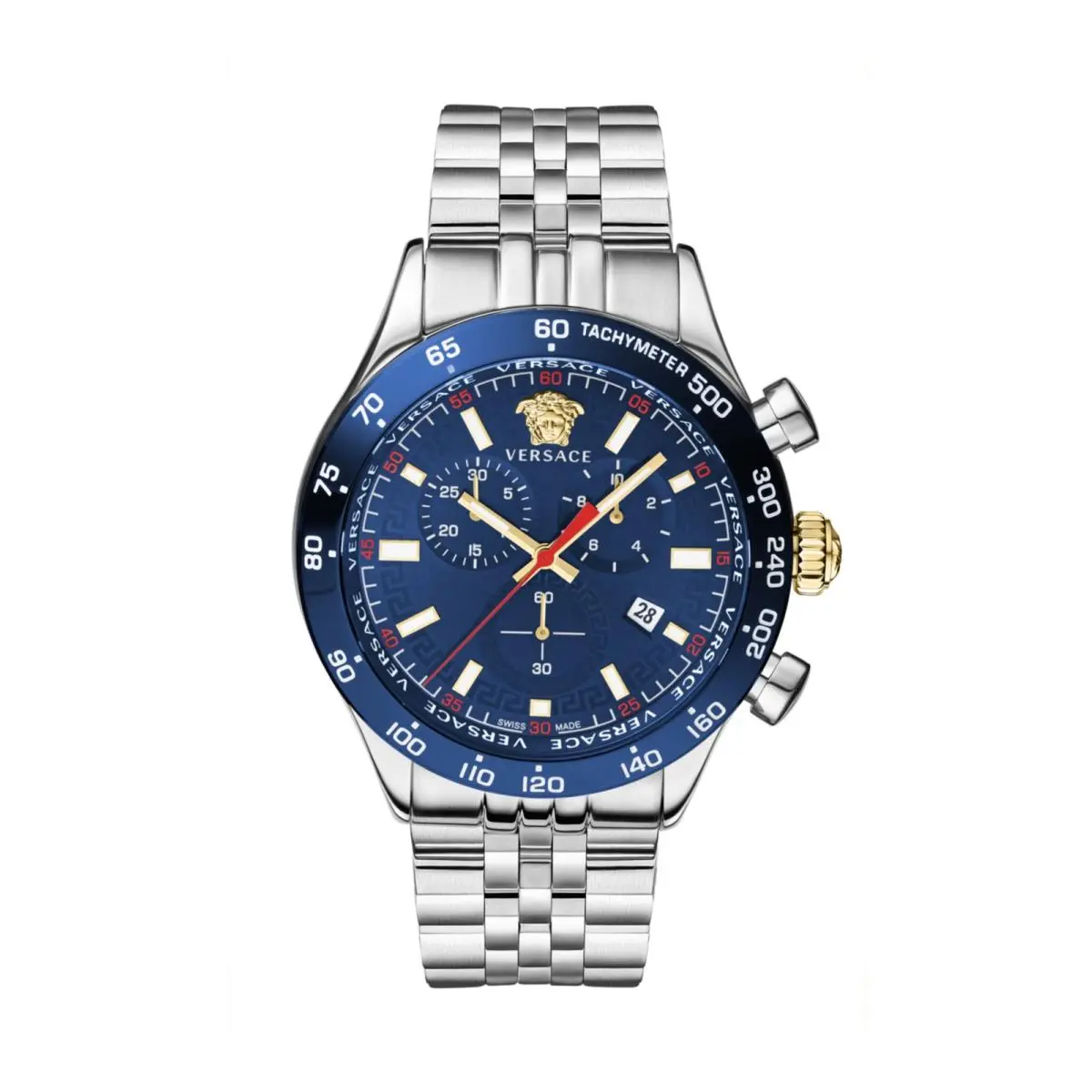 Versace Mens Date 44mm Bracelet Fashion Watch