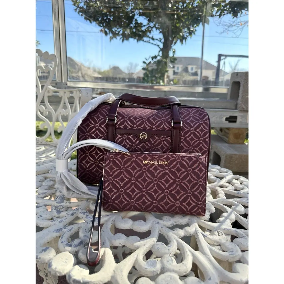 Michael Kors Medium Handbag Crossbody Bag Purse Messenger Satchel + Wallet Black