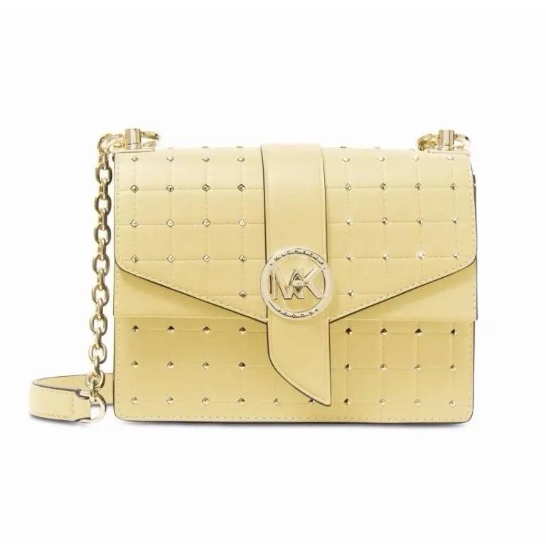 Greenwich Crossbody Bag Buttercup Yellow Stud Polyurethane by Michael Kors
