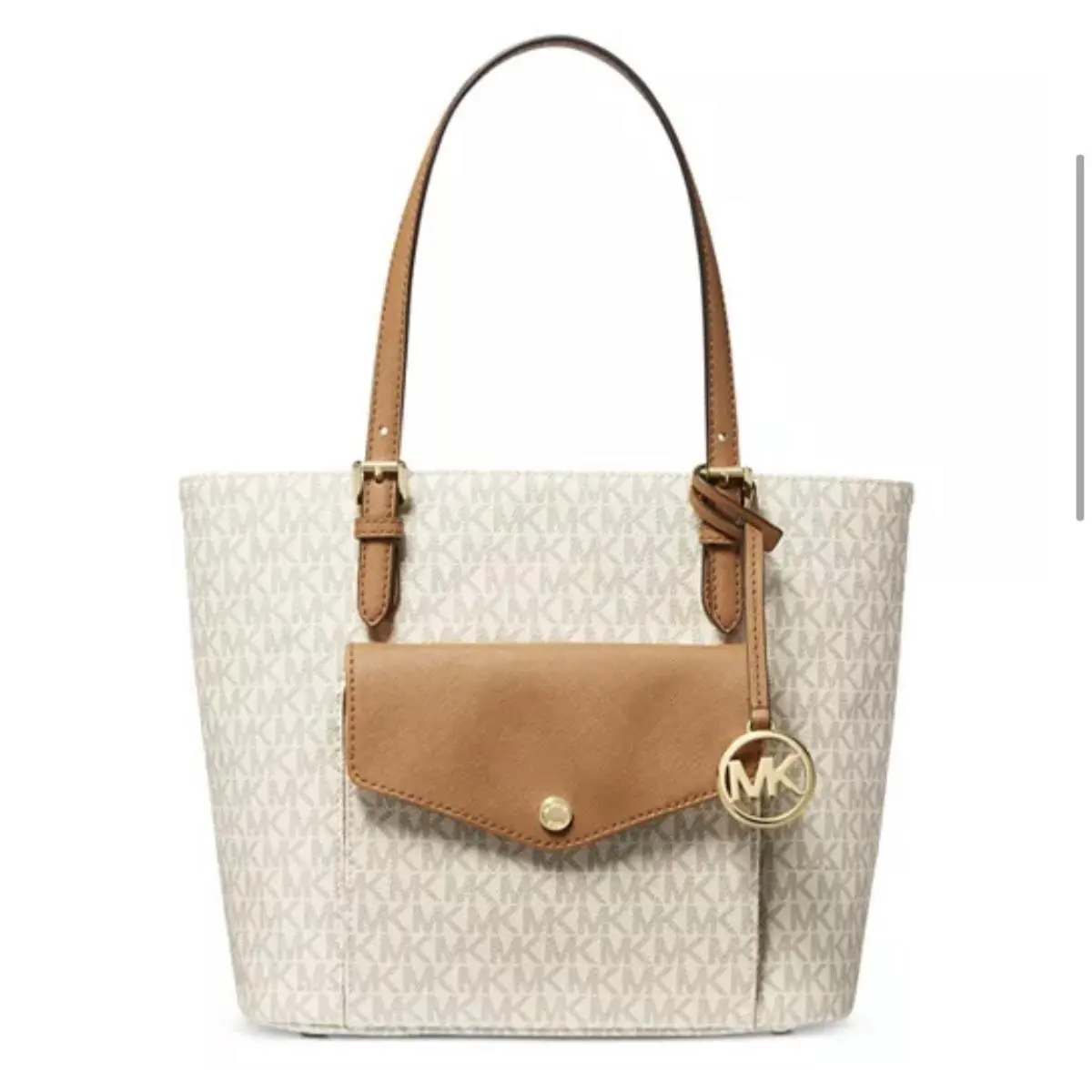 Jet Set Medium Pocket Multifunction Tote Bag Vanilla/acorn by Michael Kors