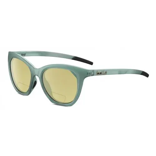 Prize Cat Eye Polarized Bifocal Sunglasses Green Grey Crystal 51mm 41 Opt Yellow by Bolle