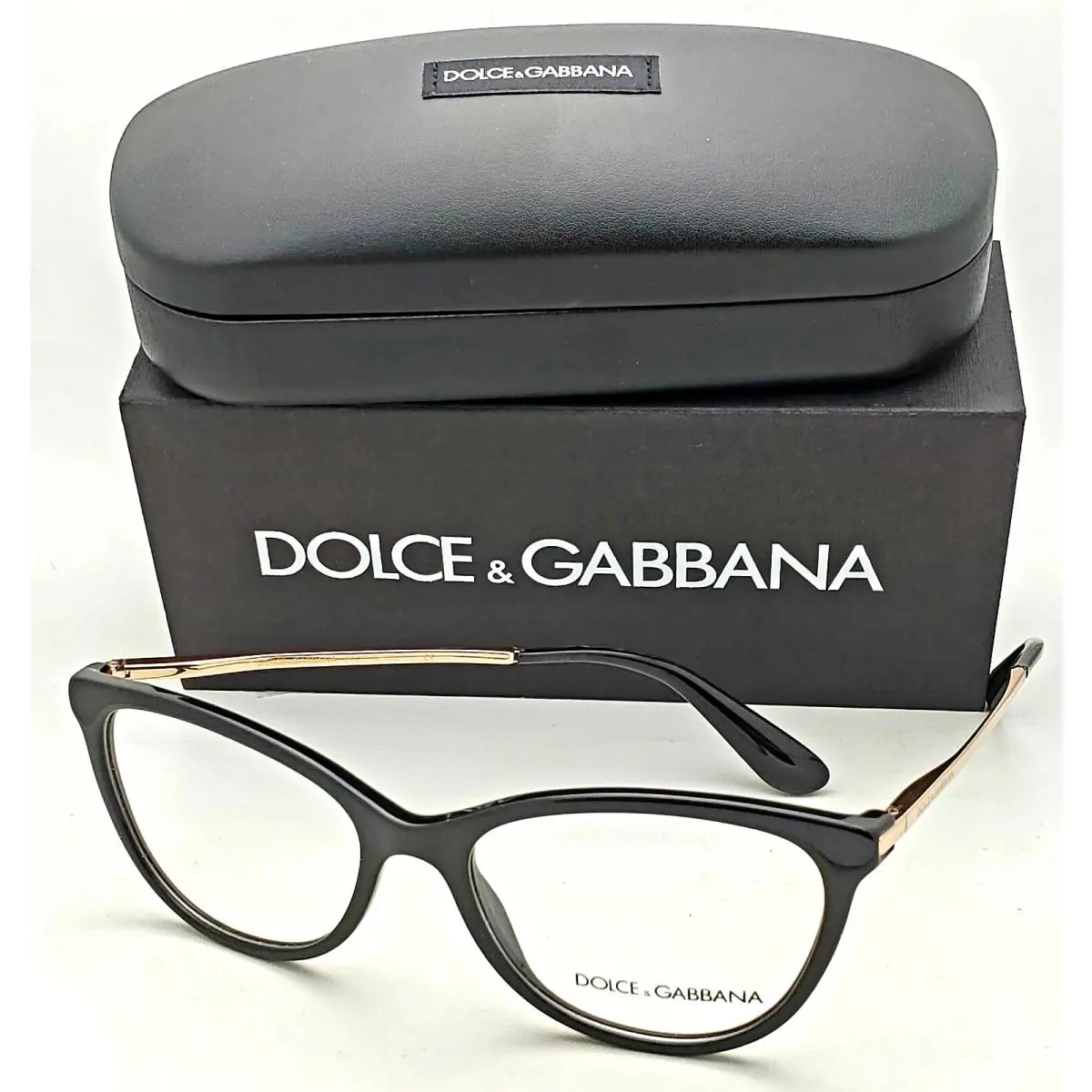 Dolce Gabbana Rx-able Eyeglasses DG 3258 501 54-17 Black Cat-eye Frames