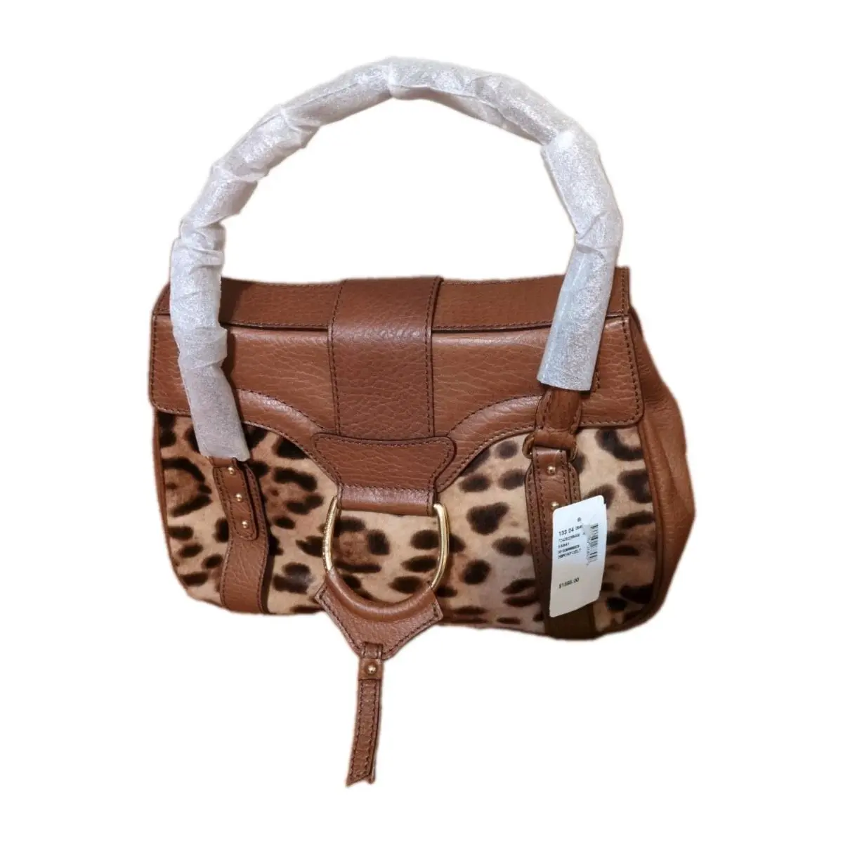 Dolce Gabbana Large Satchel Bag Pony Leopard Print