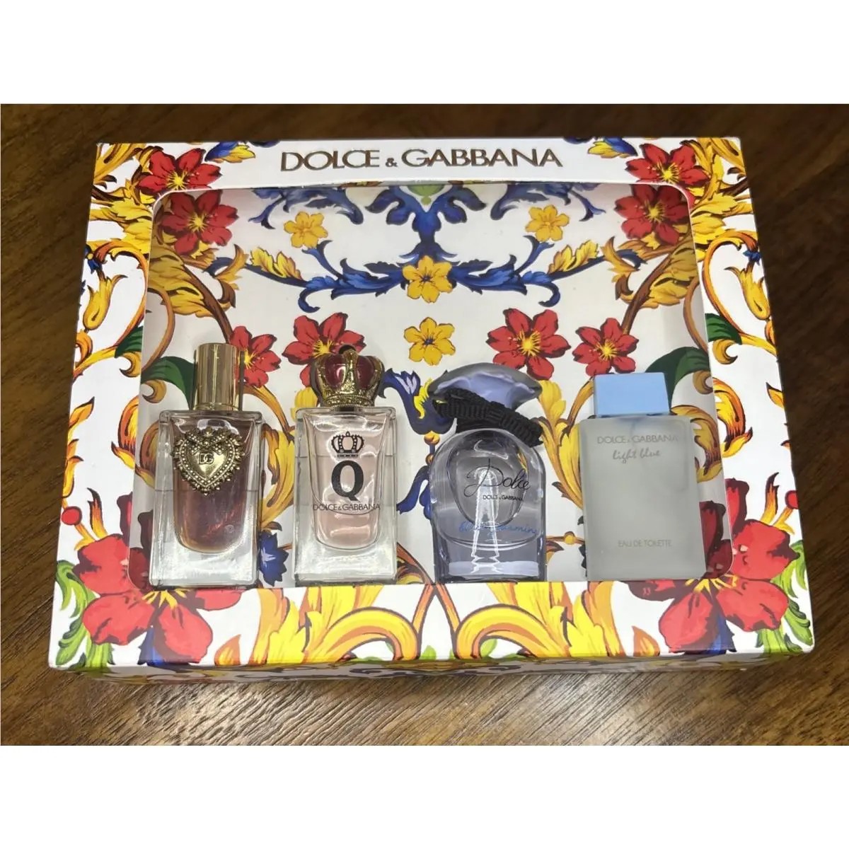 New Dolce Gabbana 4PCs Women Fragrance Splash Mini Gift Set 5 ml/0.17 oz