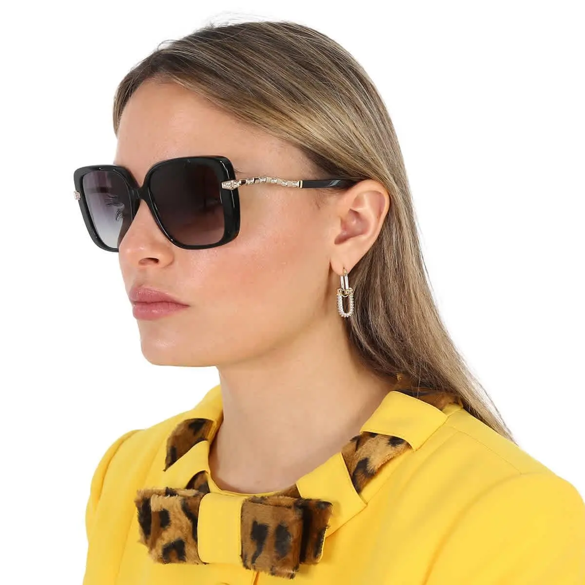 Bvlgari Grey Gradient Square Ladies Sunglasses BV8237B 501/8G 55 BV8237B 501/8G