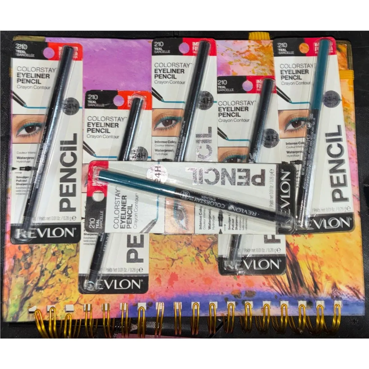 Colorstay Eyeliner Pencil 210 Teal Waterproof Lot OF 6 Smudge Sharpener by Revlon