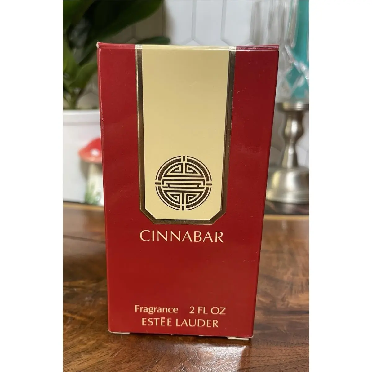 Vintage Estee Lauder Cinnabar Fragrance 2 oz Splash Perfume Box France Bottle