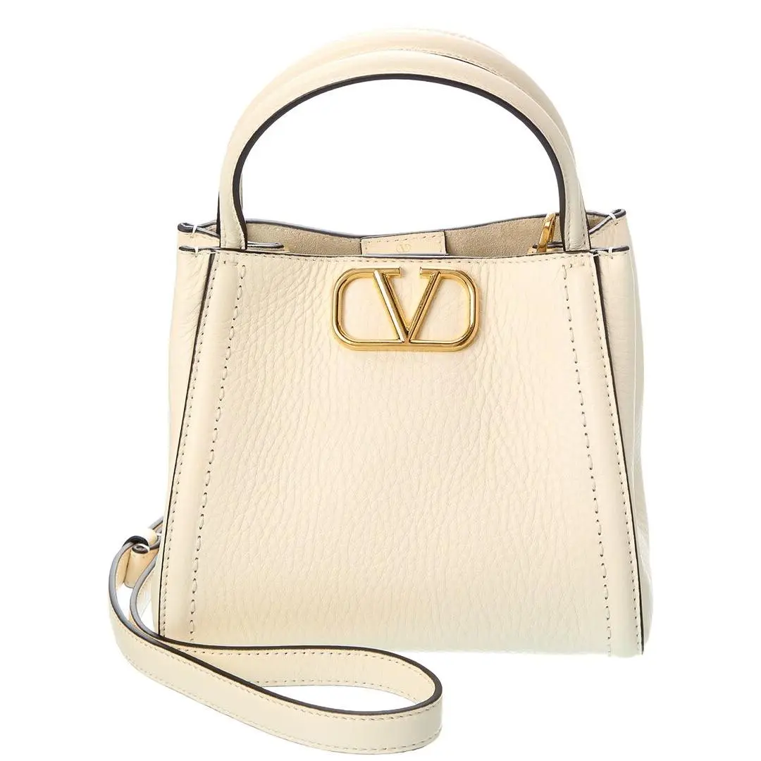 Vlogo Leather Tote Women`s White by Valentino