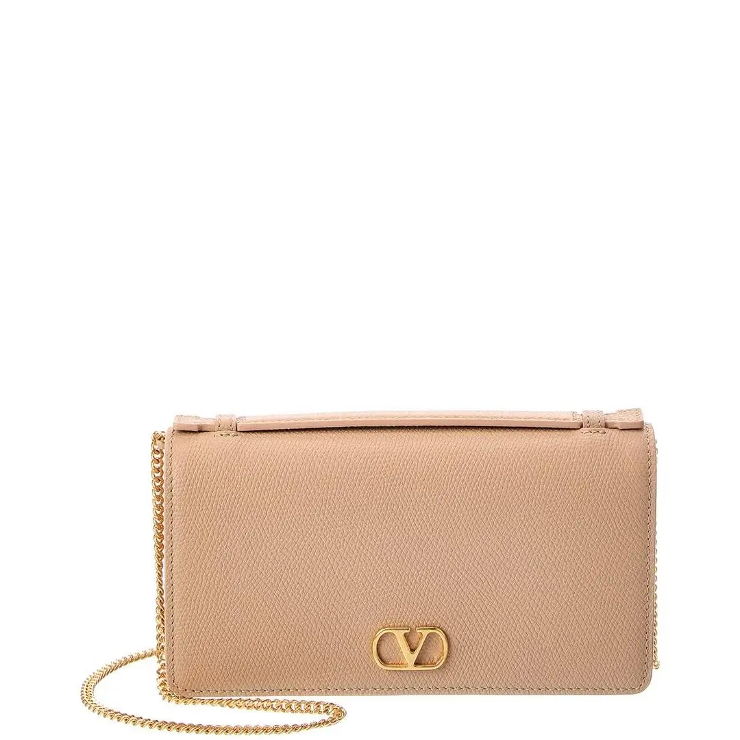 Vlogo Signature Leather Wallet On Chain Women`s by Valentino