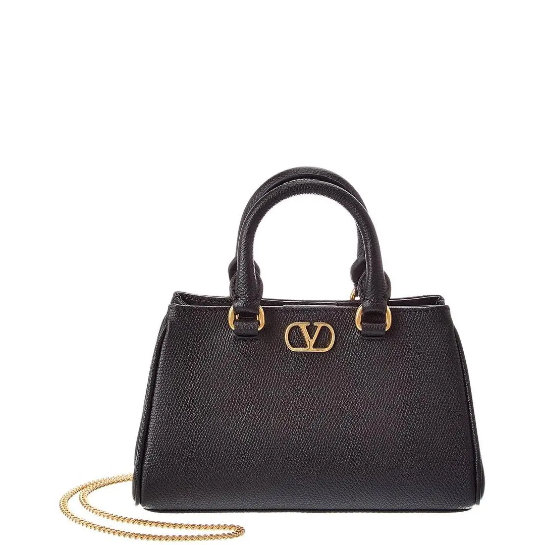 Vlogo Signature Mini Leather Satchel Women`s Black by Valentino
