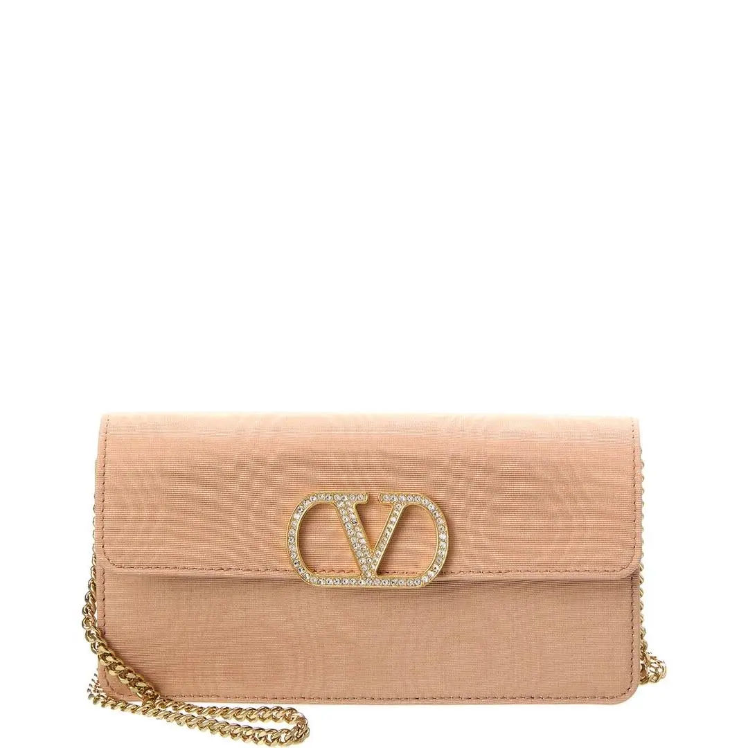 Vlogo Signature Grosgrain Wallet On Chain Women`s Pink by Valentino