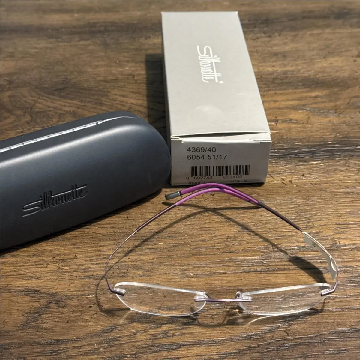 Silhouette 4247 40 6054 Titanium Pink Purple Rimless Eyeglasses Frames 49-17 145